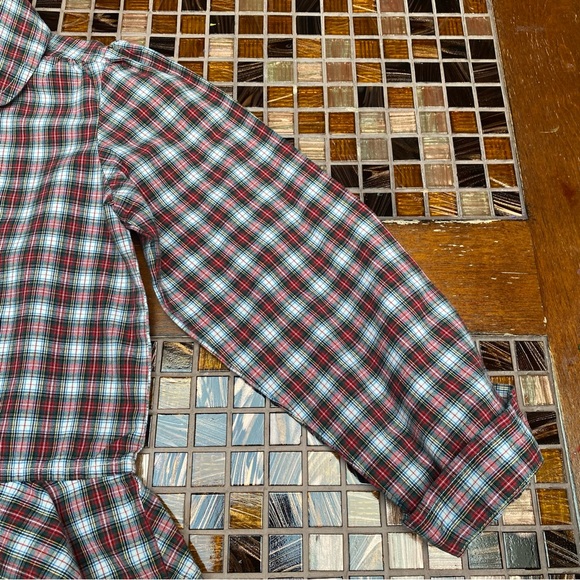 Ralph Lauren Cotton Plaid Poplin Blouse and Velvet Leggings Set - Picture 3 of 9